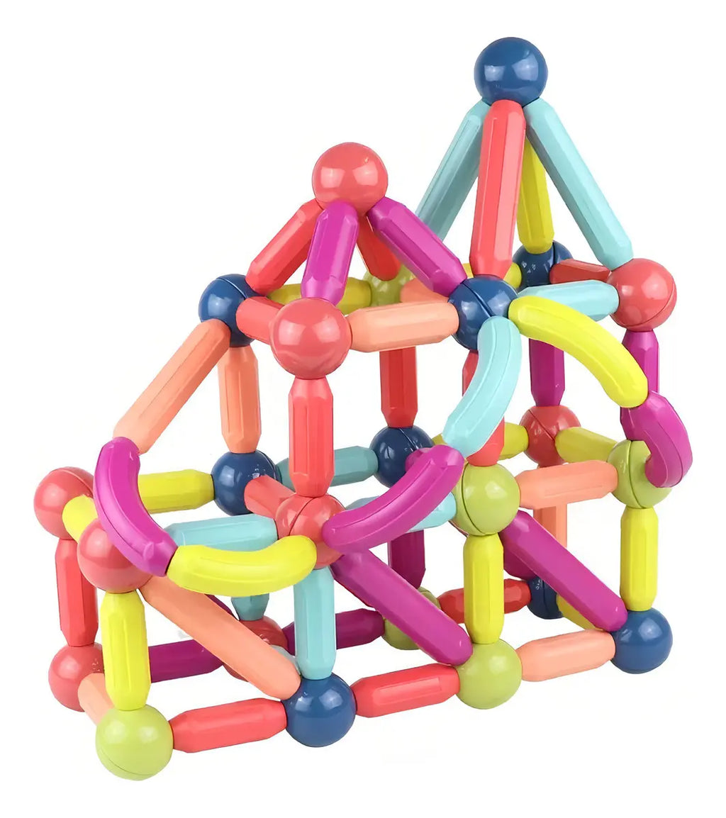 MagnaBuild 64™ | Bloques Magnéticos de Construcción Educativos