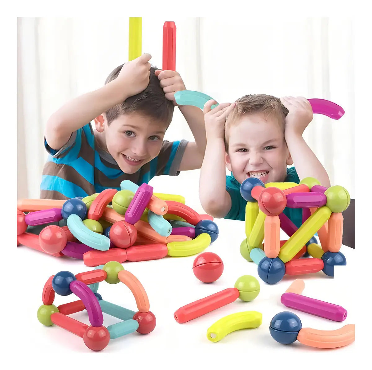 MagnaBuild 64™ | Bloques Magnéticos de Construcción Educativos