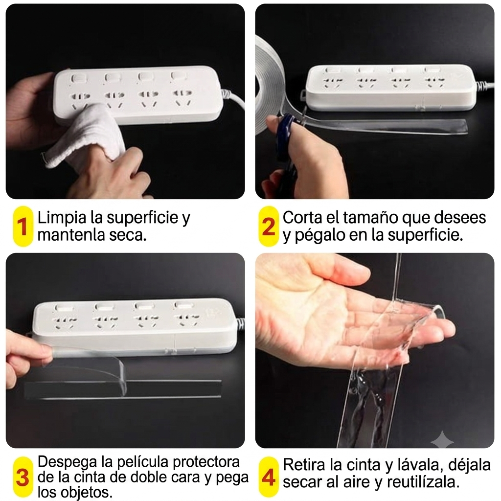 UltraFix Pro™ | Cinta Adhesiva Doble Cara Impermeable